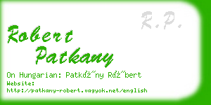 robert patkany business card
